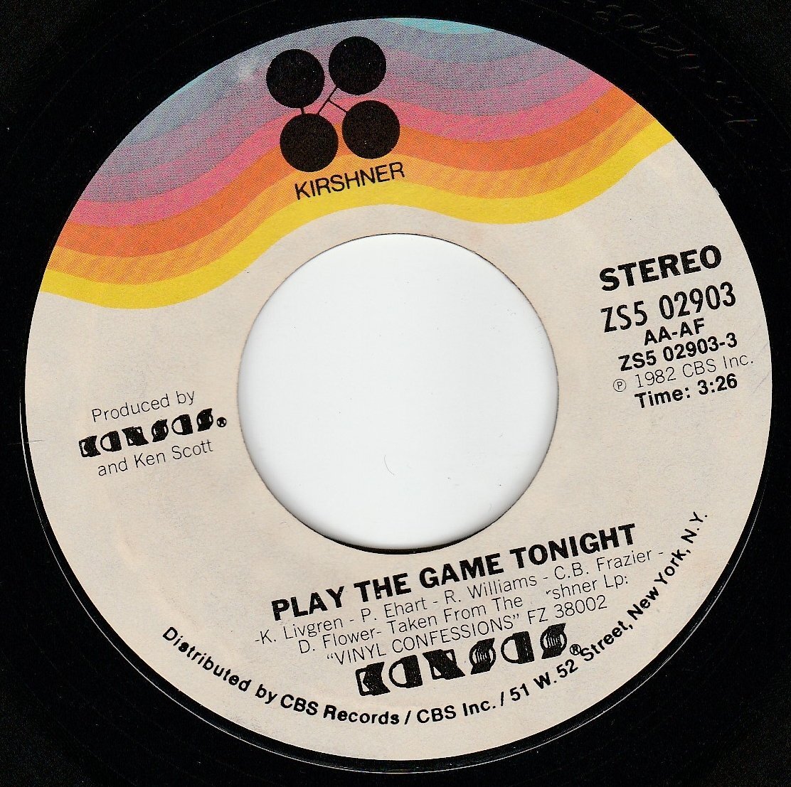 45vinylrecord Play On/Play The Game Tonight (7"/45 rpm) Kansas Item image 4