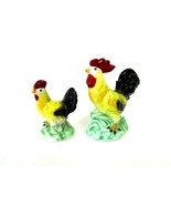 Vintage Miniature Hand Painted Ceramic Rooster Hen Chicken Figure Figuri... - $14.85