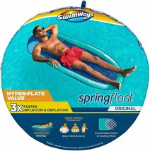 SwimWays - 6061821 - Float Inflatable Pool Lounger with Hyper-Flate Valve - Aqua - £31.30 GBP