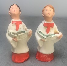 Vintage Chalkware Choir Boy 1960s Figurines set of 2 - $17.78