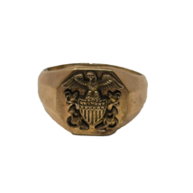 World War II WW2 United States Marine Corps USMC Sterling Silver 10k Gold Ring - £385.26 GBP