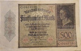 GERMANY 500 MARK BANKNOTE XF 1922 RARE NO RESERVE - £7.56 GBP