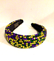 Mardi Gras Simulated Purple/Green/Gold Stone Headband - £11.84 GBP