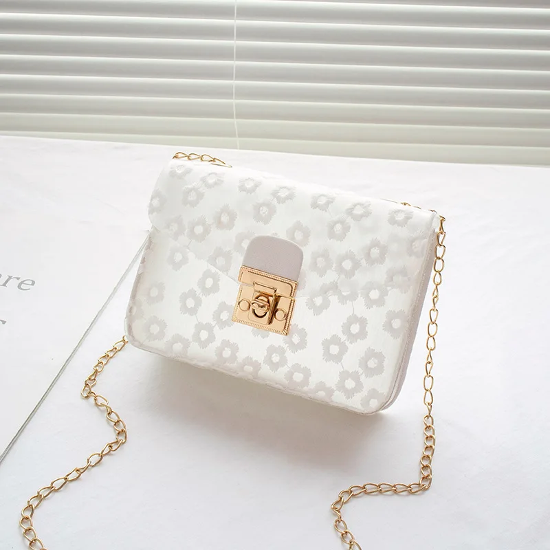 New Fashion Lace Flower Small Square Bag Women Chain Shoulder Crossbody ... - $18.87