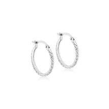 Carissima 9 ct White Gold 18 mm Diamond Cut Creole Earrings  - $364.00