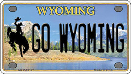Go Wyoming Novelty Mini Metal License Plate Tag - £11.72 GBP