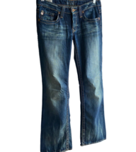 BIG STAR Casey Women Jeans sz 28L Bootcut Thick Stitch Dark Distressed 3... - $18.39