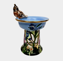 Blue Sky Bird Bath Tealight Candle Melt Warmer Robin’s Song Heather Goldminc - £15.70 GBP