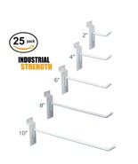 White Slatwall Hooks Combo Pk of 25 Assorted Sizes(5) of Ea 2&quot;,4&quot;,6&quot;, 8&quot;... - $33.72 CAD