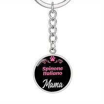 Dog Mom Keyring Spinone Italiano Mama Circle Keychain Stainless Steel Or 18k Gol - £27.36 GBP