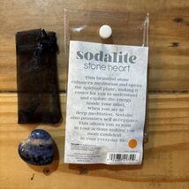 Natural Blue Sodalite Quartz Crystal Palm Stone Heart - $5.45