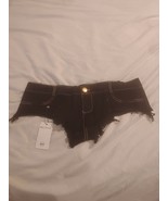 sexy BE WICKED Side Cut Off Black Jean Shorts Distressed/Holes/Rips/Fray... - $284.34 MXN