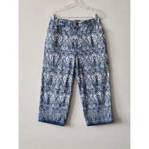 Lauren Ralph Lauren Womens Capri Pants Sz 14 Paisley Floral Blue Stretch... - $374.91 MXN