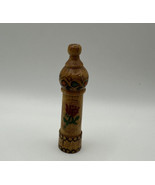 Vintage Bulgarian Wood Hand Painted Perfume Vial Holder - $11.30