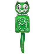 Green White Kit-Cat Klock Swarovski Authorized Custom Edition Jeweled Clock - $159.95