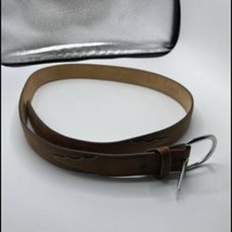 vintage SILVER CREEK buckle belt 48 brown leather WESTERN cowboy - $24.75