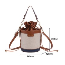 Women  Bags Vintage Women PU Leather Messenger Bag Temperament Casual Cylindrica - £94.49 GBP