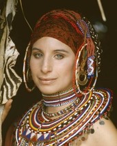 Barbra Streisand 1970&#39;s portrait in African style beads &amp; head dress 8x10 photo - £7.64 GBP