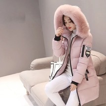 Women Parka Coats Long Cotton Casual Fur Hooded Thick Warm Slimfit Jacket - $45.99