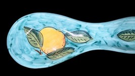 Ravello Hand Painted Spoon Rest Lemon Motif 9" Ceramic Italy Kitchen Decor image 2