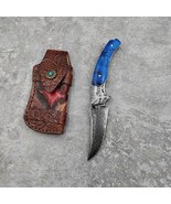 Custom Handmade Damascus Steel Pocket Knife Folding Blade Hunting Campin... - £81.23 GBP