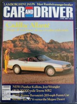 Car &amp; Driver Magazine June 1986 Cadillac Allante Lamborghini Jalpa Jeep ... - $12.95