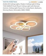 MODERN 6 RING FLUSH MOUNT LED CEILING LIGHT - $34.29