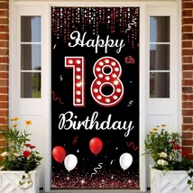 18Th Birthday Door Banner Backdrop, Happy 18Th Birthday Decorations For Girls Re - £22.13 GBP