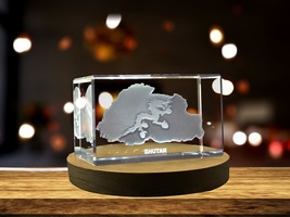 LED Base included | Bhutan 3D Engraved Crystal 3D Engraved Crystal Keepsake/Gift - £31.49 GBP+