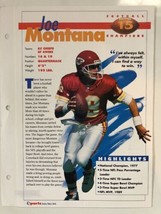 Joe Montana Kansas City Chiefs SF 49ers Sports Heroes Feats &amp; Facts Player Card - £3.92 GBP