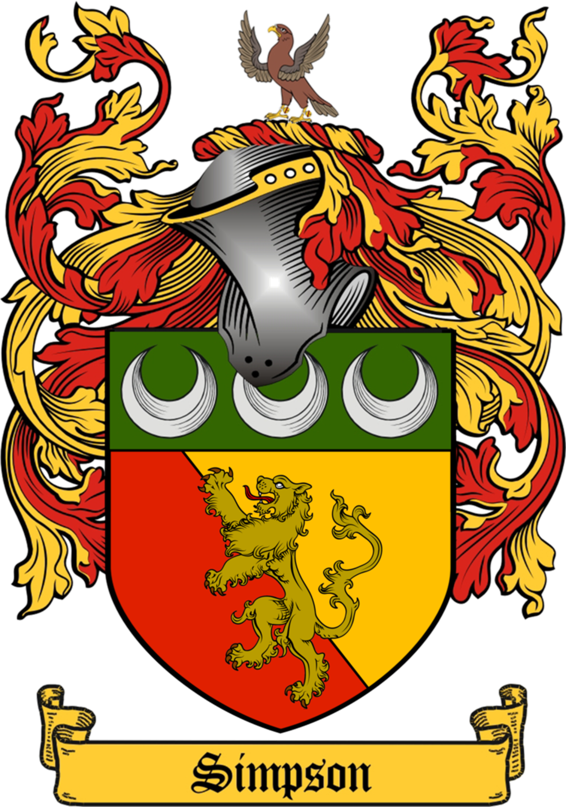 Simpson Family Crest / Coat of Arms JPG and PDF - Instant Download - $2.90