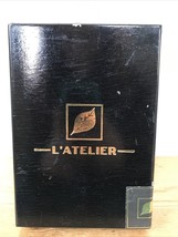 Vintage L&#39;atelier Wooden Empty Black Painted 15 Sceau De Garantie Cigar Box - $36.99