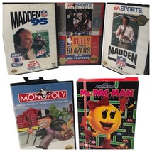 Lot Of 5x Sega Genesis Games In Cases Madden 94 &amp; 95 Monopoly Ms PAC Man &amp; More - £23.35 GBP