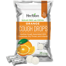 Herbion Naturals Cough Drops with Orange Flavor, Sugar-Free with Stevia - 1 Pack - £5.52 GBP