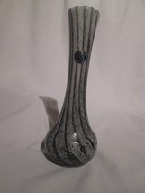 g66m Murano Glass Bud Vase Black Gray White Swirl Creazioni Susy Italy 7.5&quot; - £8.83 GBP