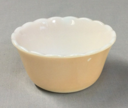 Vintage Fire-King 424 6 oz Peach Lustre Scalloped Custard Cup Single - £5.40 GBP