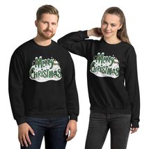 Merry Christmas Festive Snowy Cottage Unisex Sweatshirt, Holiday Cheer D... - $33.65+