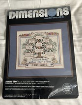 Vintage Dimensions Counted Cross Stitch Family Tree Linda Gillum #3671 New 1989 - $35.63