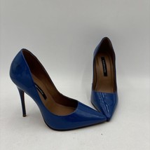 BCBGMAXAZRIA Nola Blue Patent Leather Point Toe Slip On Stiletto Pumps, Size 5.5 - $44.54