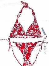 Sunsets Heirloom Salsa Red Halter Bikini Swimsuit Size Small NWT - £46.76 GBP