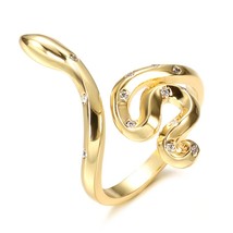 New Cubic Zirconia Snake Ring Adjustable Jewelry  fashion Animal Series Rock Sty - £6.77 GBP