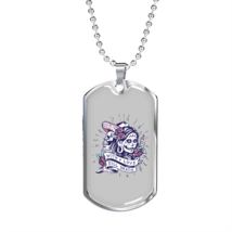  purple necklace stainless steel or 18k gold dog tag 24 chain express your love gifts 1 thumb200