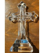 Standing Glass Cross 24% Lead Waterford Crystal Religiuos 10&quot; Made in Sl... - $106.62 CAD