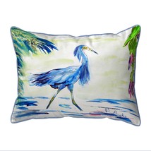 Betsy Drake Blue Egret Large Pillow 16x20 - £46.71 GBP