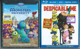  Despicable Me &amp; Monsters University (Blu-ray/DVD, 2010, 3-Disc Sets)  - £10.40 GBP