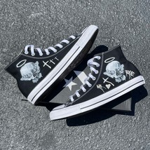 Consequential Clothing x Butterfly Skull Black High Top Converse - Men&#39;s/Women&#39;s - £142.90 GBP
