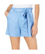 Maison Jules Women M Twinkle Blue Pockets Paper Bag Waist Self Tie Short... - £8.35 GBP