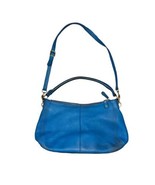 J. CREW Pebble Leather Cerulean Blue Hobo Shoulder Bag Gold Hardware Zip... - $58.63 CAD