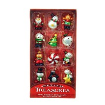 Set of 12 MINI CHRISTMAS ORNAMENTS 1.25 Cute Small Holiday Tree PETITE T... - £13.54 GBP