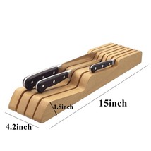 Beech wood knife holder, Wooden kitchen drawer organizer tray for knives - £78.66 GBP